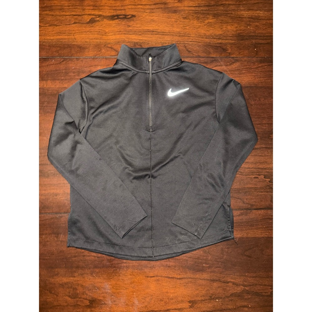 Nike Dri-FIT Boys XL Black Quarter Zip Pullover Long Sleeve Shirt Standard Fit